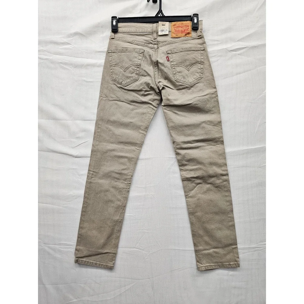 Levis 511 Slim Fit Khaki Tan Jeans Mens 28x30 NWT‎ 045115878